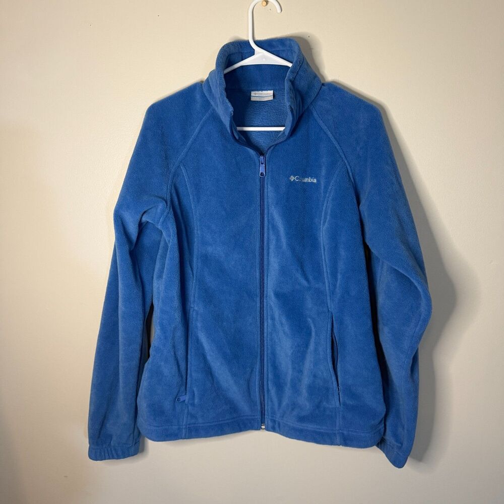 Columbia Womens benton springs full zip fleece jacket blue size large pockets